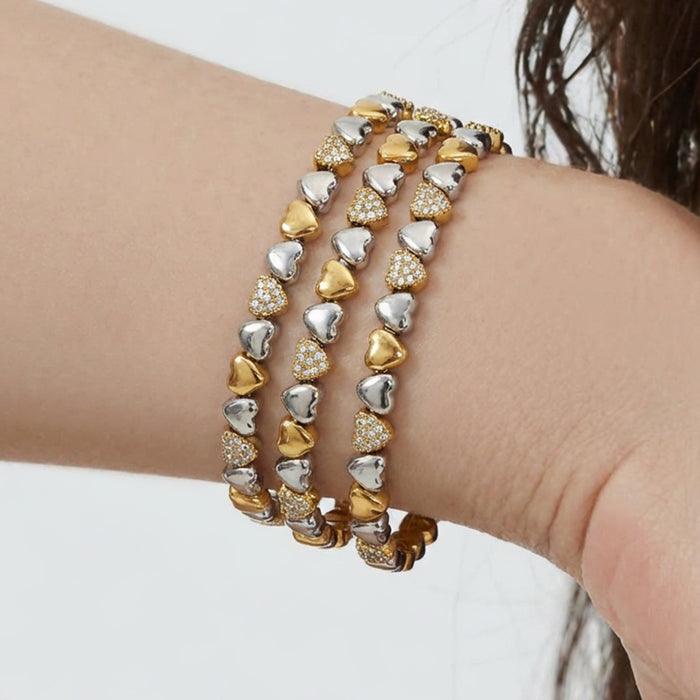 Wholesale Heart-shaped stainless steel bracelet,  necklace,  and clavicle chain