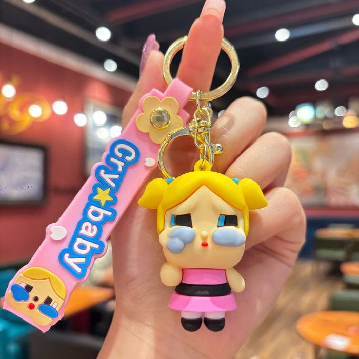 Wholesale Cute Cry Baby Pendant Girl Doll Key Chain Gift Children Student School Bag Jewelry Pendant Car Keychain