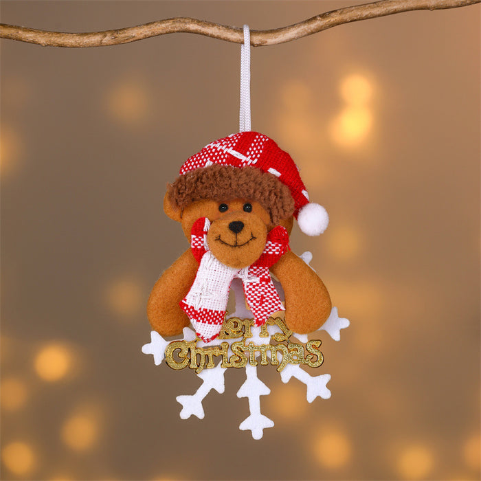 Wholesale Christmas Decorations Small Pendant Christmas Tree Fabric Pendant Elder Elk Doll Small Hanging Window Small Pendant