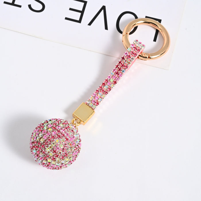 Wholesale Chain Rhinestone Ball Keychain Car Keychain JDC-KC-JF004