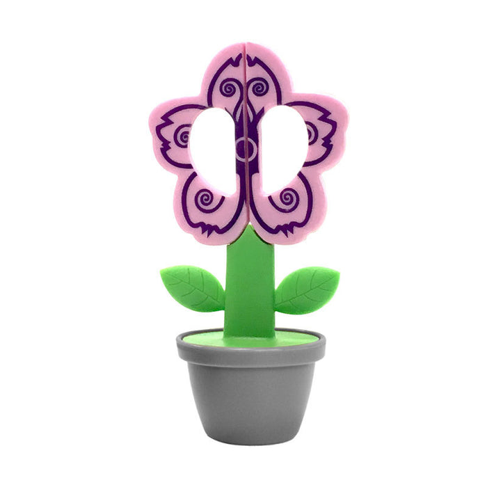 Wholesale Children' s new scissors flower shape standing handmade scissors cute cartoon paper cut student stationery office supplies