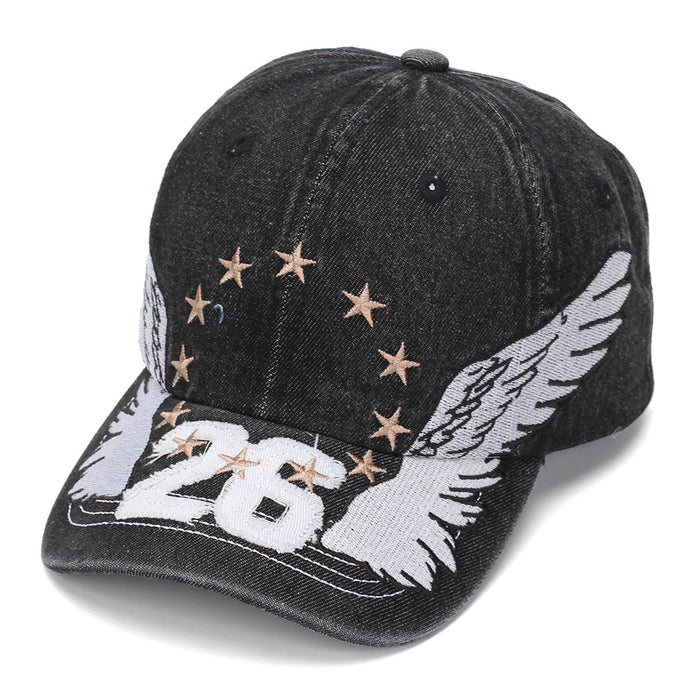 Wholesale Boutique Cowboy Baseball Cap with Wing Embroidery and Sun Protection