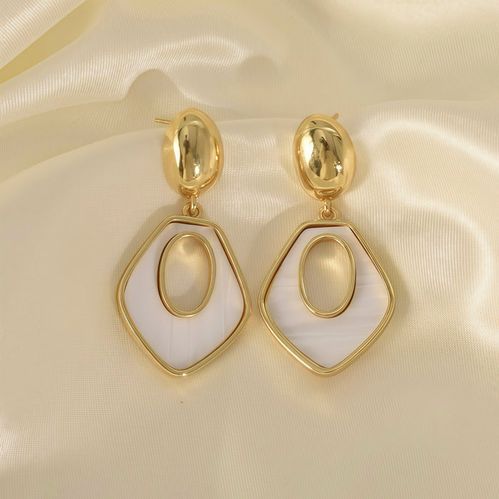 Wholesale Stainless Steel Geometric Earrings Polygonal Hollow Earrings