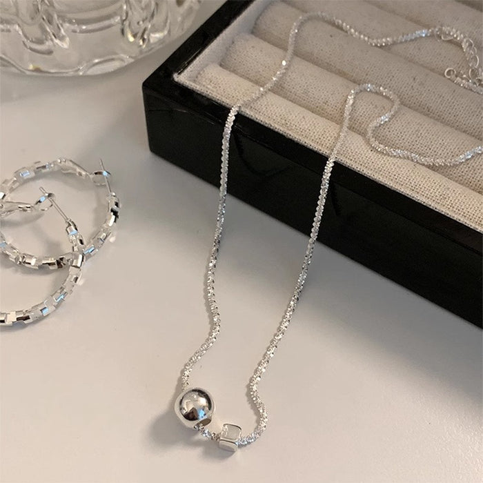 Wholesale Fashionable Butterfly Knot Necklace Set Women's Luxury Design Sensation Collarbone Chain Geometric Style Silver Plated Jewelry