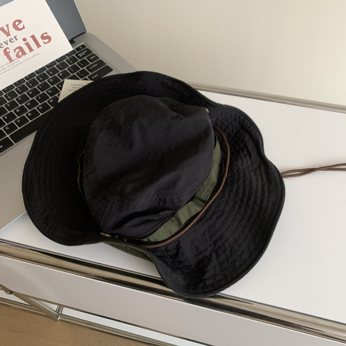 Wholesale Large brimmed sun hat, outdoor hiking sun hat, fashionable and versatile, rollable fisherman hat