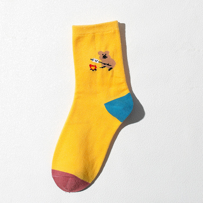 Wholesale Socks cotton tube new cartoon versatile cute cotton socks