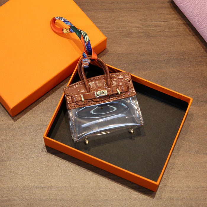 Wholesale Microfiber Leather Mini Handbag Transparent Keychain JDC-KC-BaiCheng002