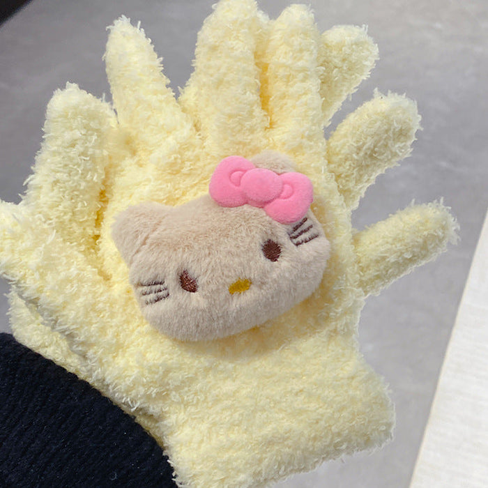 Wholesale Winter Warm Cat Coral Fleece Gloves