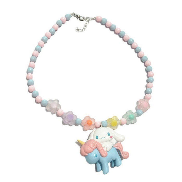 Wholesale Cartoon Necklace Unicorn Children' s Elastic Necklace Student Play Necklace