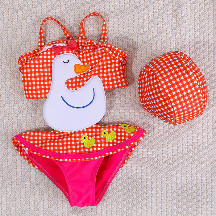 Wholesale Wholesale new cute one-piece cartoon baby swimsuit quick drying skirt style children's swimsuit