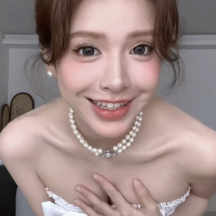 Wholesale Double layer pearl necklace with magnetic attraction