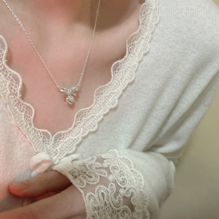 Wholesale  S925 Sterling Silver Butterfly Necklace Gift Female Niche Personalized Pendant