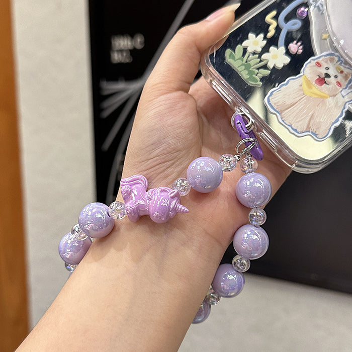 Wholesale Wholesale acrylic DIY handmade bead keychain, phone pad, phone chain