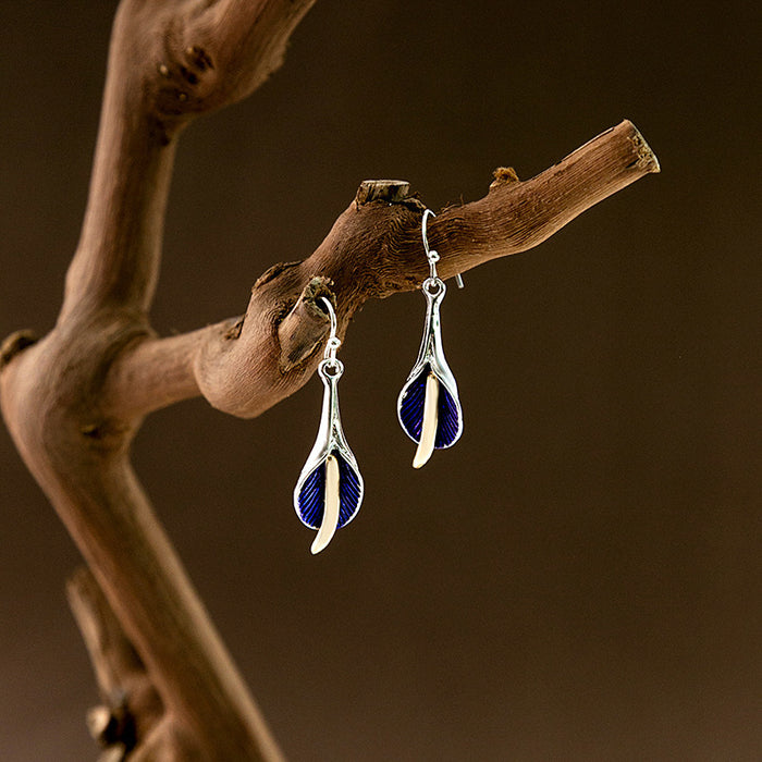 Wholesale Retro feather turquoise earrings bohemian Dragonfly bird water drop round earrings pearl earrings