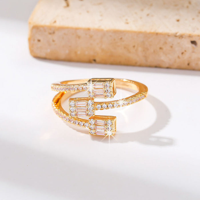 Wholesale Open Ring Female Niche Design Geometric Finger Ring Fashion