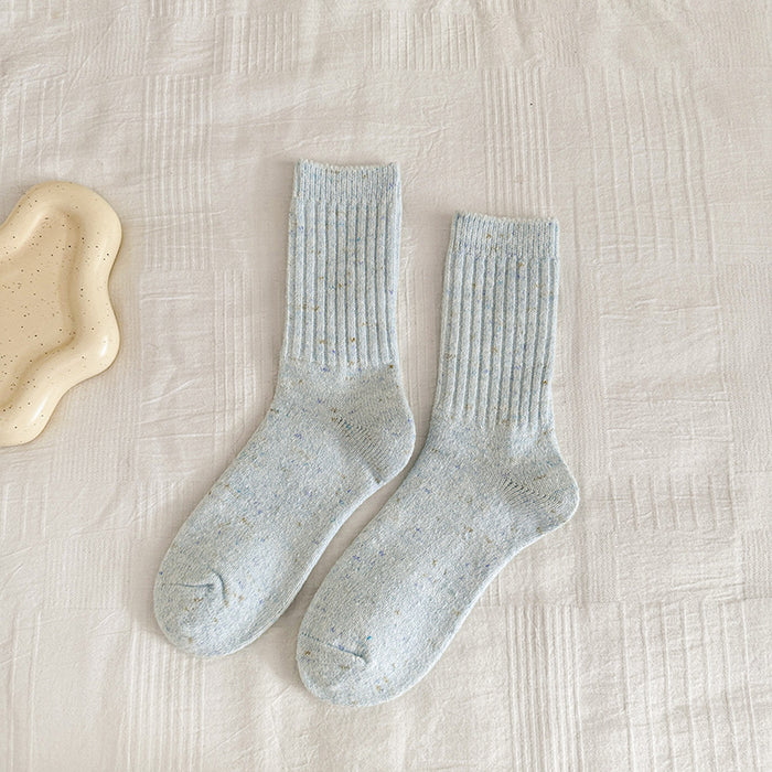 Wholesale Winter Thick Warm Wool Socks with Colorful Ideas, Versatile Mid Barrel Stacking Socks