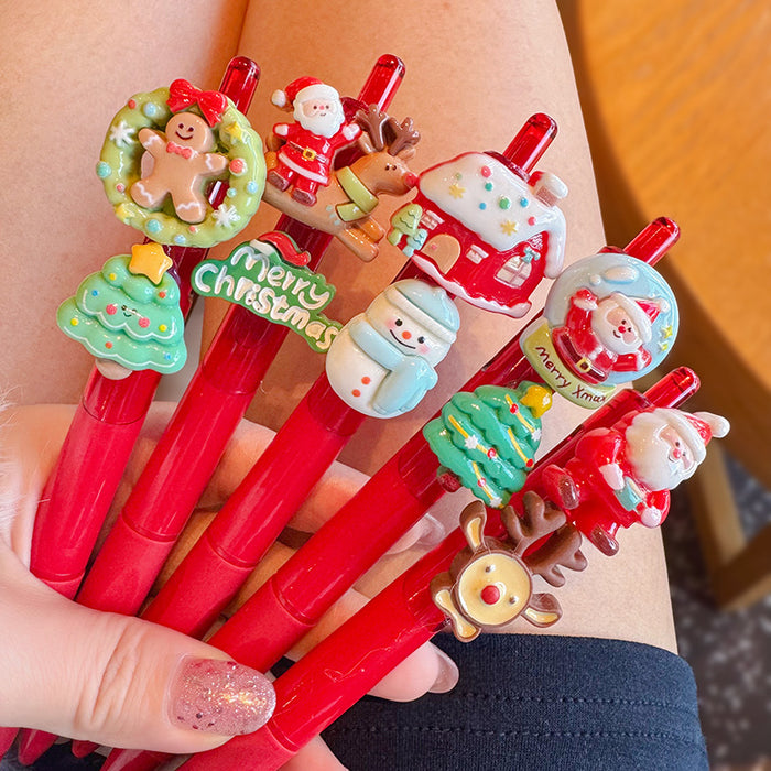 Wholesale Creative Christmas Series Cute High-Value  Click Pen Smooth for Students'  Practice