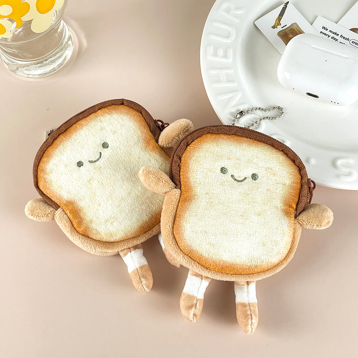 Wholesale Toast Plush Coin Purse Creative Sliced Bread Pendant Student Headset Coin Storage Bag