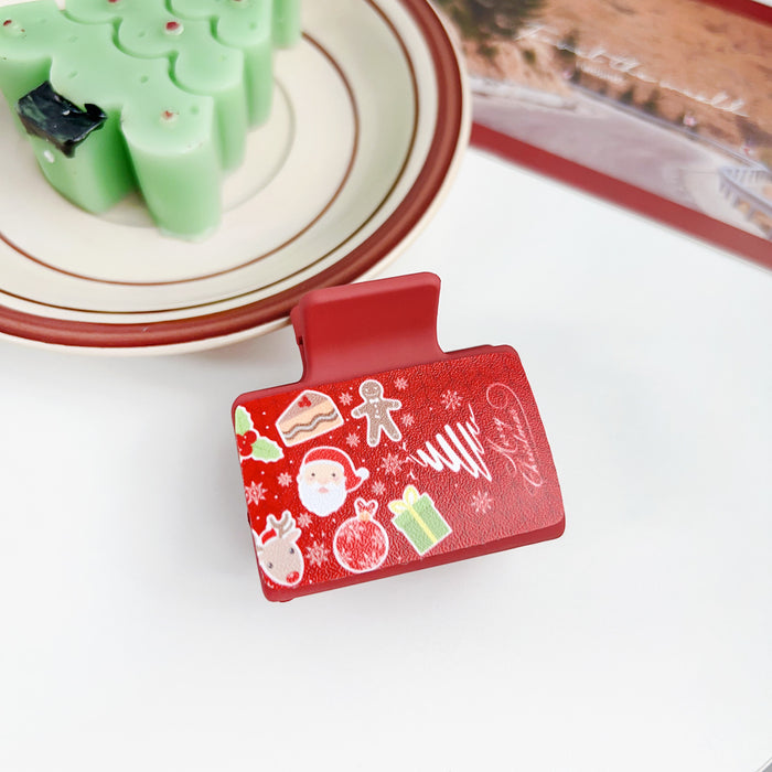 Wholesale Christmas plastic clip patch hair clip dopamine small fresh  atmosphere shark clip hair accessories