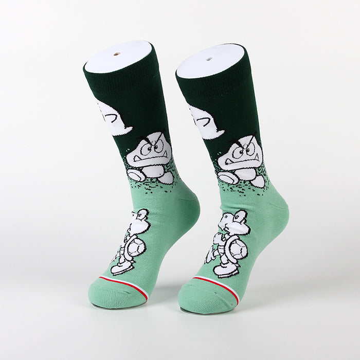 Wholesale Leisure sports jacquard cotton mid tube socks