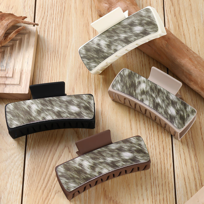 Wholesale stone pattern large square Hair Clip