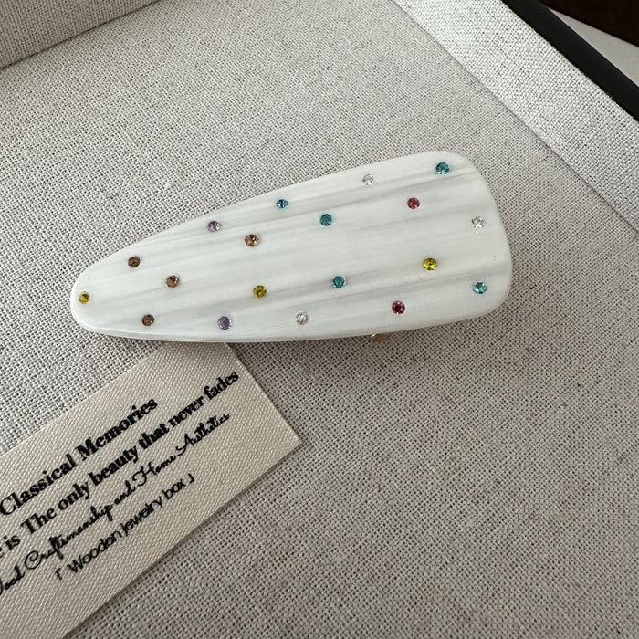 Wholesale Color diamond hair clip with simple side fringe clip