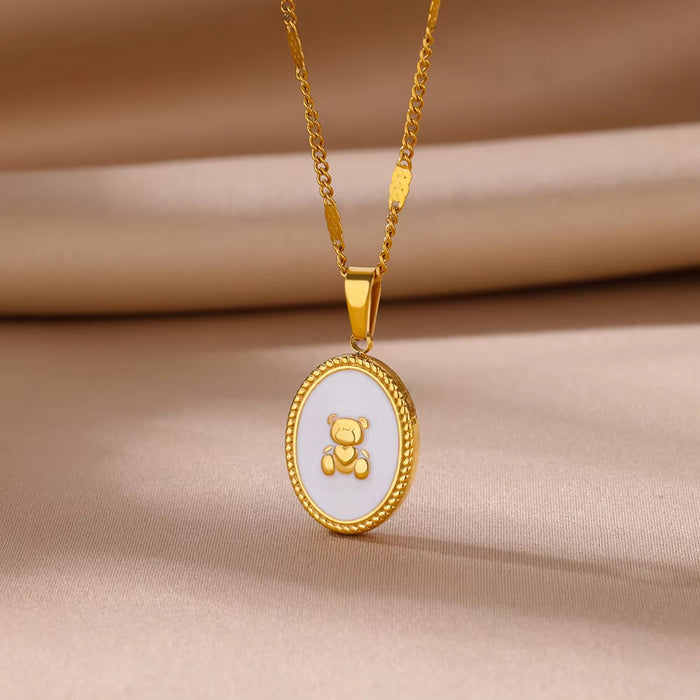 Wholesale Stainless steel hummingbird  pendant jewelry inlaid zircon  necklace