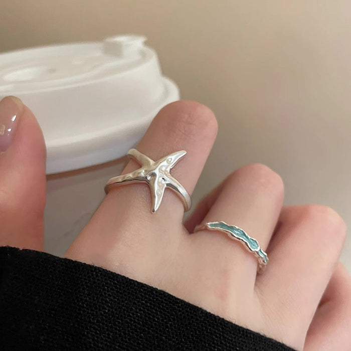 Wholesale Seaside Irregular Starfish Ring Women's Ring Women's Opening Adjustable