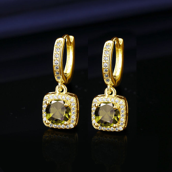Wholesale  Princess Square Simulated Moissanite Stud Earrings Fashion Accessory Gift for Resale