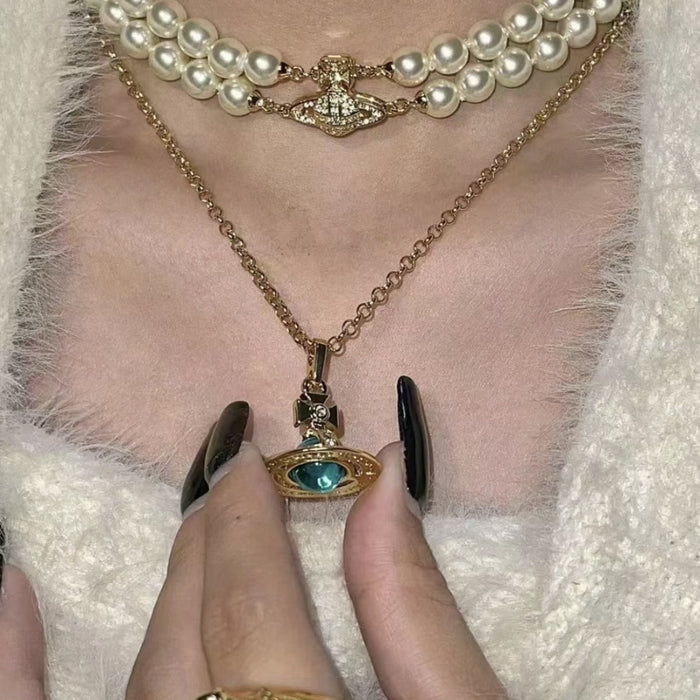 Wholesale Double layer pearl necklace with magnetic attraction