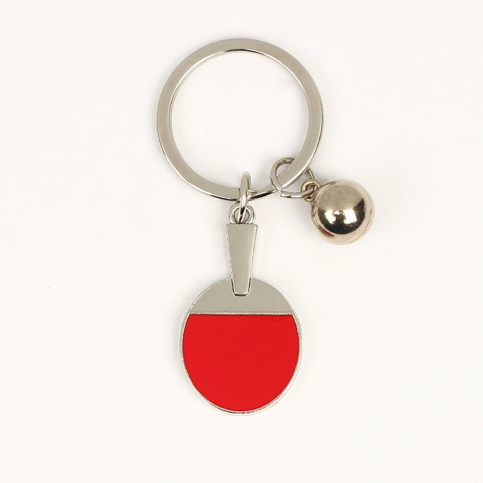 Wholesale Table tennis racket keychain, badminton tennis keychain, metal baked paint pendant, gift