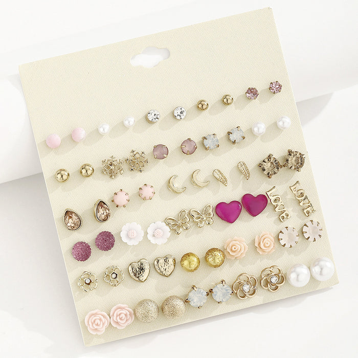 Wholesale Simple Alloy Heart Earring Set