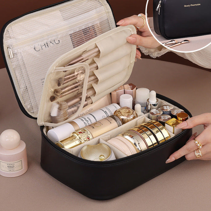 Wholesale Products Split Cosmetic Bag Large Capacity Advanced Sense Multifunctional Cosmetic Storage Bag Niche Design