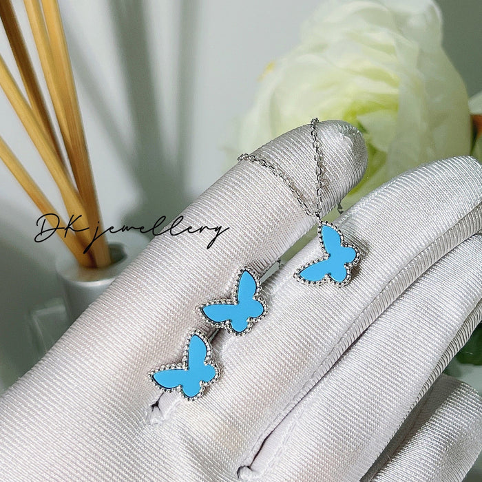 Wholesale Butterfly Jewelry Set Gold Tone Necklace and Earrings Fashion Accessory