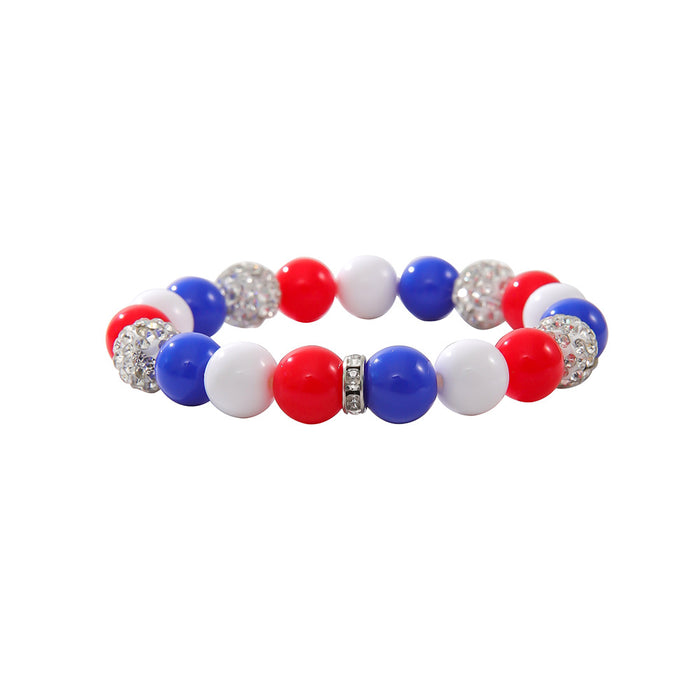Wholesale Flag Five-pointed Star Heart American Independence Day Acrylic Bracelet JDC-BT-ShiY002