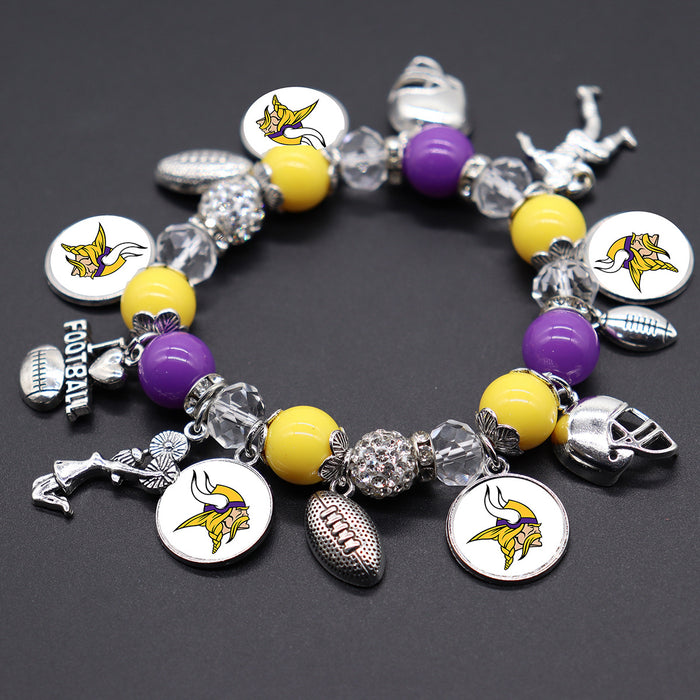 Wholesale Soccer Team Stretch Beaded Bracelet Unisex Steelers Saints