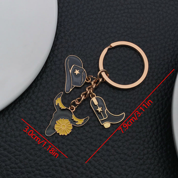 Wholesale Oil-dripping hat pistol metal keychain