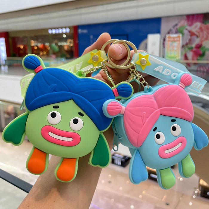 Wholesale Silicone coin purse, cute keychain, children's mini wallet, backpack pendant