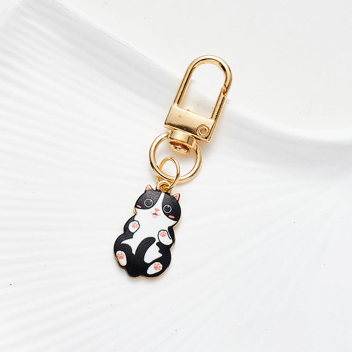 Wholesale Cute Alloy Cat Pendant Mini Car Keychain Zipper Decoration Pendant