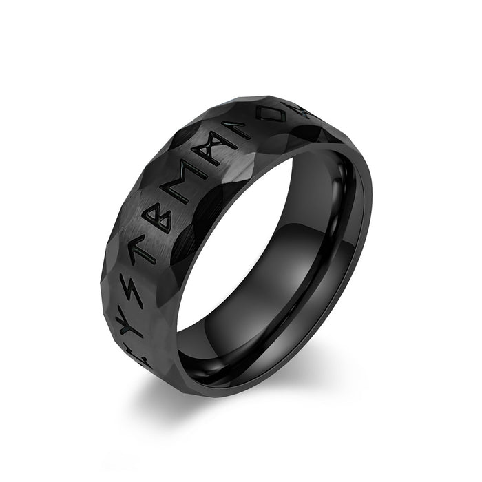 Wholesale Viking Text Stainless Steel Men's Ring JDC-RS-QianF030