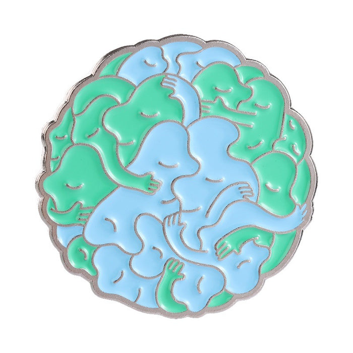 Wholesale Zinc Alloy Enamel Brooch Abstract Embracing Crowd Art Everyday Chic Accessory