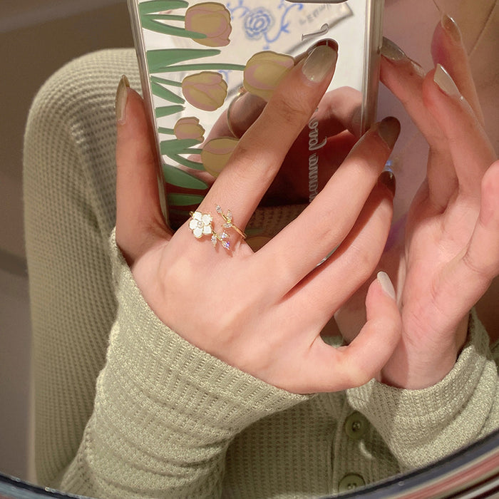 Wholesale Gas ring, female niche design, high-end feel, pearl opening, adjustable index finger ring, ring