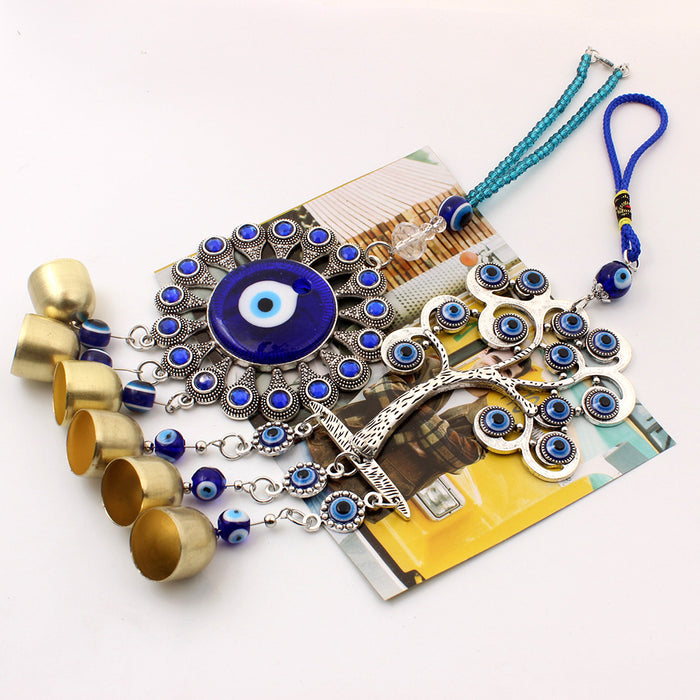 Wholesale Jewelry Blue Eye Pendant Tree of Life Devil's Eye Wind Chime Bell Pendant