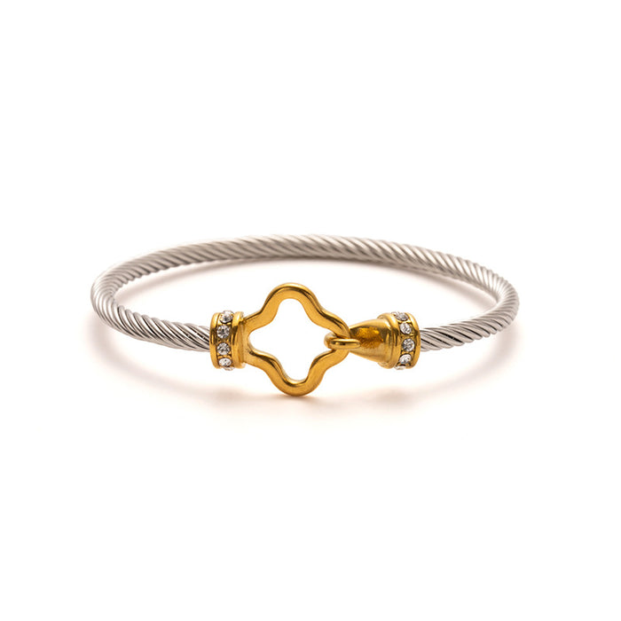 Wholesale steel wire rope gold bracelet