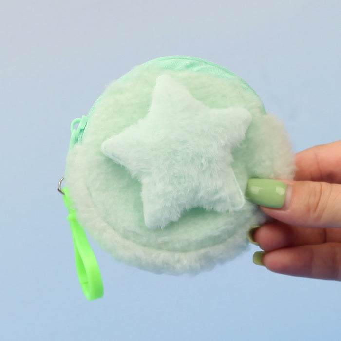 Wholesale Star Shaped Plush Pouch Boutique Coin Purse Earphone Bag Creative Pendant Gift