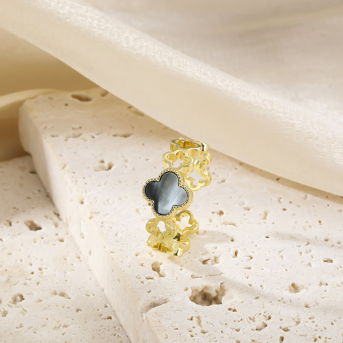 Wholesale A niche high-end light luxury ring with a retro opening and adjustable ring design