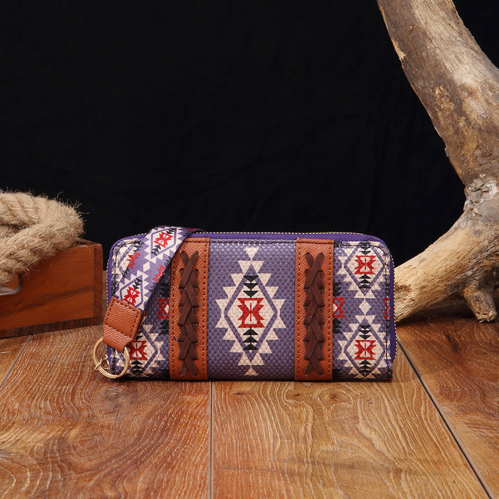 Wholesale Aztec Cotton Linen Printed Bohemian Wallet JDC-WT-MingG001