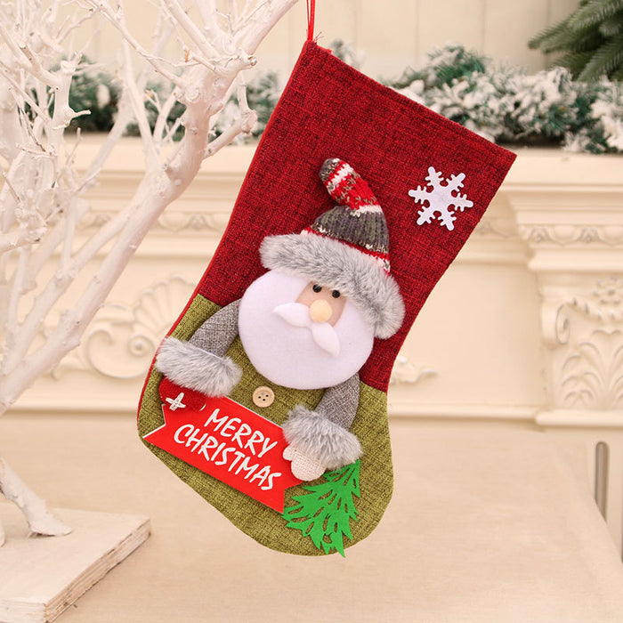 Wholesale Christmas socks gift bag children' s candy bag cartoon gift bag letter card Christmas socks