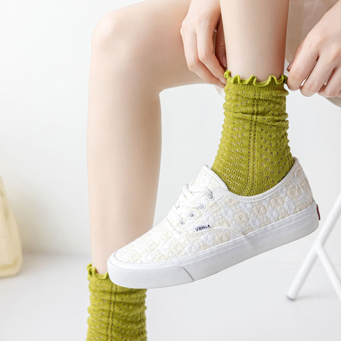 Wholesale Socks, thin cut, hollowed out, stacked socks, middle tube