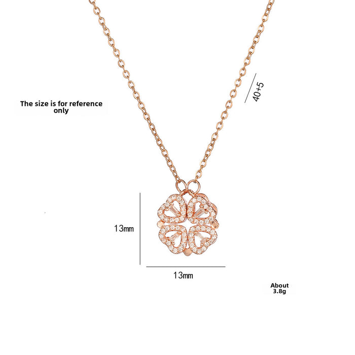 Wholesale New necklace with collarbone chain, a multi wearing heart-shaped diamond studded collarbone chain